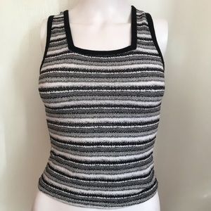 Vintage Striped Square Neck Cropped Top